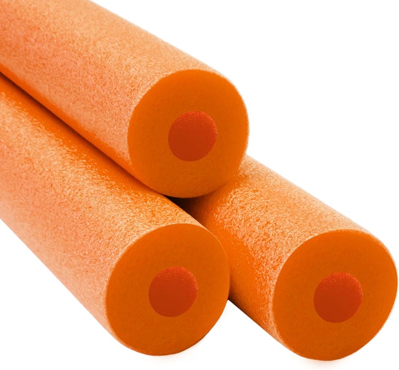 Chochkees Orange Pool Noodles Swimming Hollow Core Foam Tube, Floating Thick Noodles for Floating, Pool Accessories, 52" - Image 1